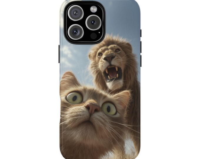 Funny Kitty Cat Lion Selfie Phone Case: iPhone, Galaxy, Pixel - Lifetime Warranty