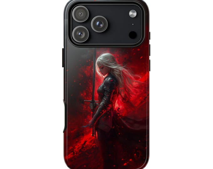 Crimson Valor Warrior Princess Phone Case: iPhone, Galaxy, Pixel - Lifetime Warranty