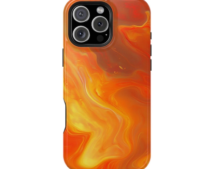 Sunset Yellow Orange Bright Abstract Wave Phone Case: iPhone, Galaxy, Pixel - Lifetime Warranty