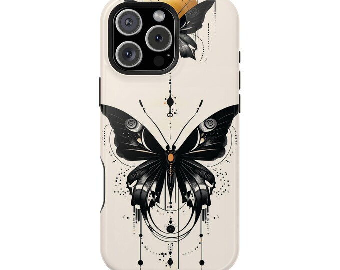 Black Striking Butterfly Tribal Ink Phone Case: iPhone, Galaxy, Pixel - Lifetime Warranty