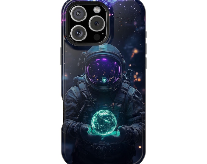 Astronaut Space Teal Orb Nebula Phone Case: iPhone, Galaxy, Pixel - Lifetime Warranty
