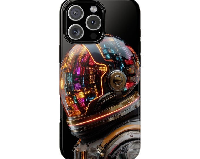 Astronaut LED Helmet Grid Space Suit Phone Case: iPhone, Galaxy, Pixel - Lifetime Warranty