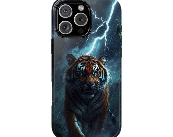 Fierce Tiger Lightning Storm Jungle Phone Case: iPhone, Galaxy, Pixel - Lifetime Warranty