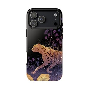 Cheetah Violet Flowers Case: iPhone | Galaxy | Pixel - Lifetime Warranty