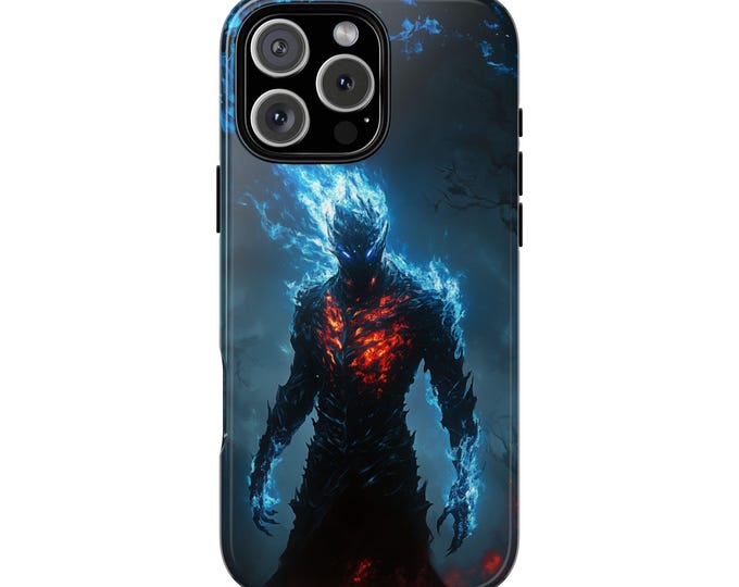 Blue Flame Dark Ember Void Being Fire Warlock Mage Phone Case: iPhone, Galaxy, Pixel - Lifetime Warranty