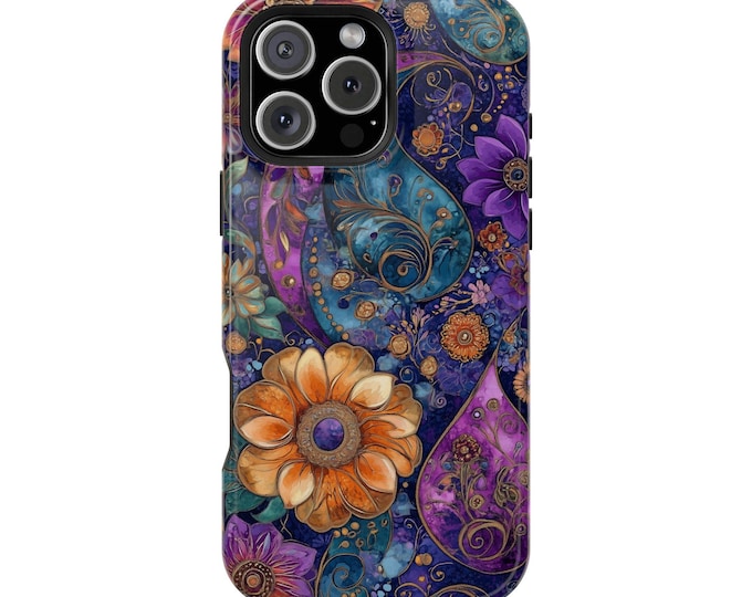Vintage Paisley Purple Flowers Phone Case: iPhone, Galaxy, Pixel - Lifetime Warranty