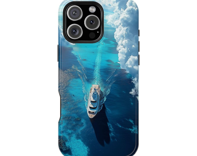 Deep Blue Ocean Cruise Ship Sea Clouds Phone Case: iPhone, Galaxy, Pixel - Lifetime Warranty