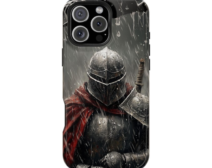 Medieval Knight Warrior Rain Storm Phone Case: iPhone, Galaxy, Pixel - Lifetime Warranty