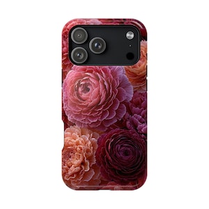 Livstidsgaranti | Korallrosa, nejlikablommor, rosa, vinröd telefonskal: iPhone 17 16 15 14 Pro Max, Galaxy S26 | MagSafe | Stötsäker