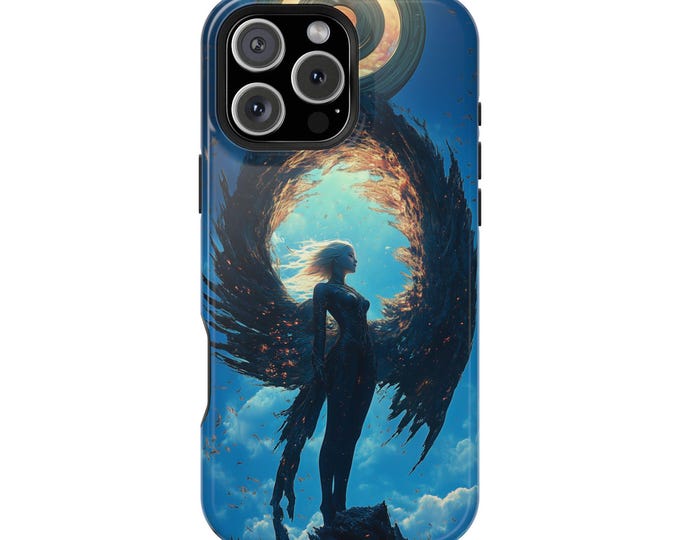 Celestial Valkyrie Girl Eternal Wings Phone Case: iPhone, Galaxy, Pixel - Lifetime Warranty