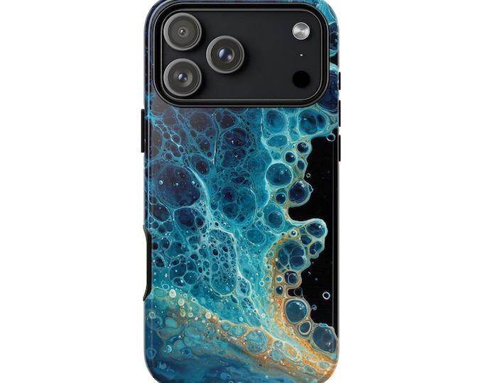 Surreal Ocean Blue Abstract Liquid Phone Case: iPhone, Galaxy, Pixel - Lifetime Warranty