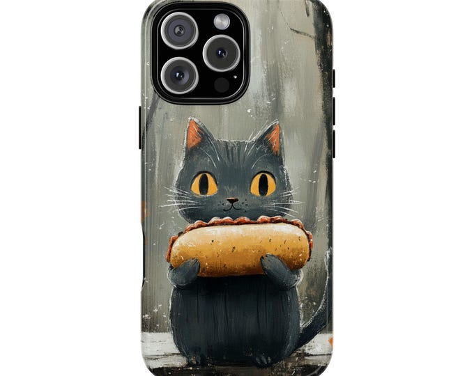 Cat Eating a Sub Sandwich Kitty Hoagie Phone Case: iPhone, Galaxy, Pixel - Lifetime Warranty