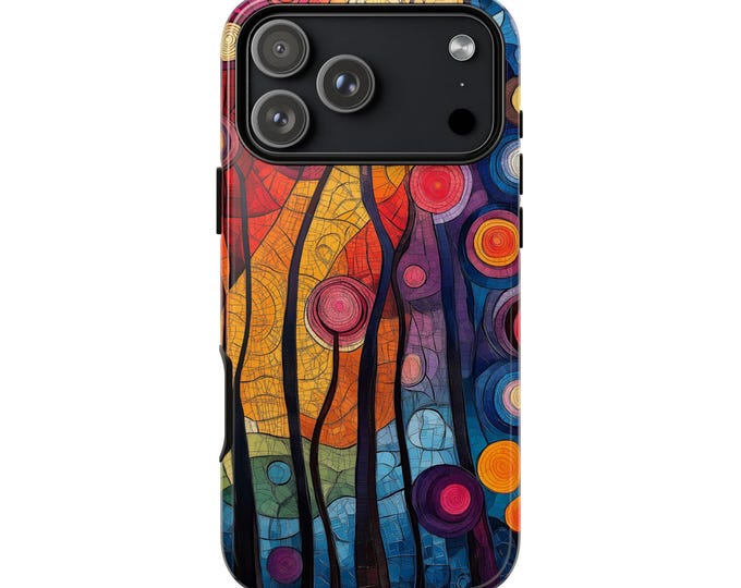 Klimt Circle Vines Abstract Colorful Orbs Design Phone Case: iPhone, Galaxy, Pixel - Lifetime Warranty