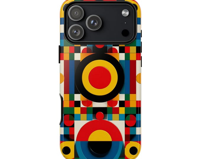 Geometric Circle Shapes Colorful Pattern Phone Case: iPhone, Galaxy, Pixel - Lifetime Warranty