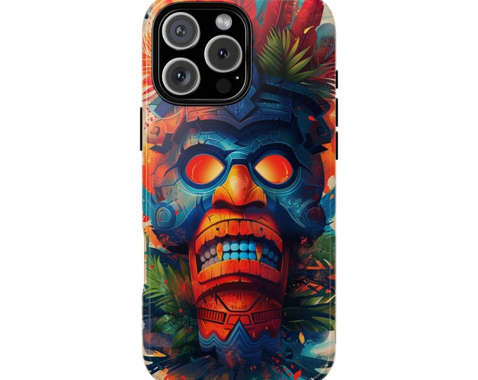 Tiki Totem Hawaii God Colorful Tropical Hawaiian Wood Phone Case: iPhone, Galaxy, Pixel - Lifetime Warranty