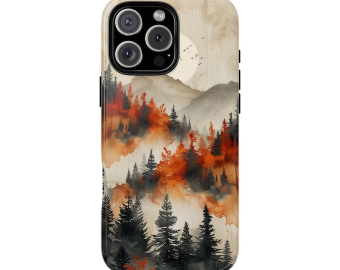 Autumn Fall Brown Forest Tree Mountains Phone Case: iPhone, Galaxy, Pixel - Lifetime Warranty