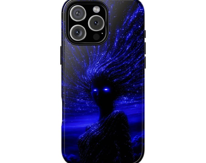 Goddess of the Stars Blue Galaxies Phone Case: iPhone, Galaxy, Pixel - Lifetime Warranty