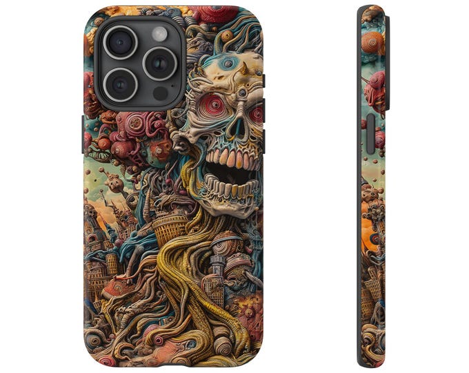 Apocalypse Skull Trippy Art Phone Case: iPhone, Galaxy, Pixel - Lifetime Warranty