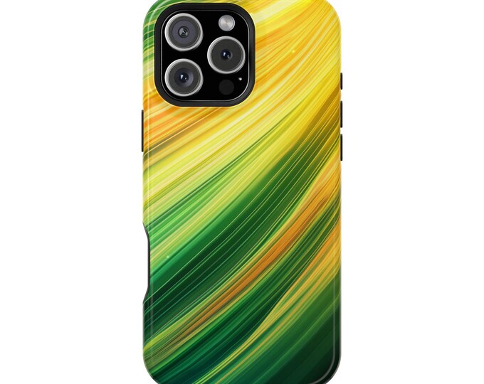 Green Yellow Abstract Brush Painting Phone Case: iPhone, Galaxy, Pixel - Lifetime Warranty