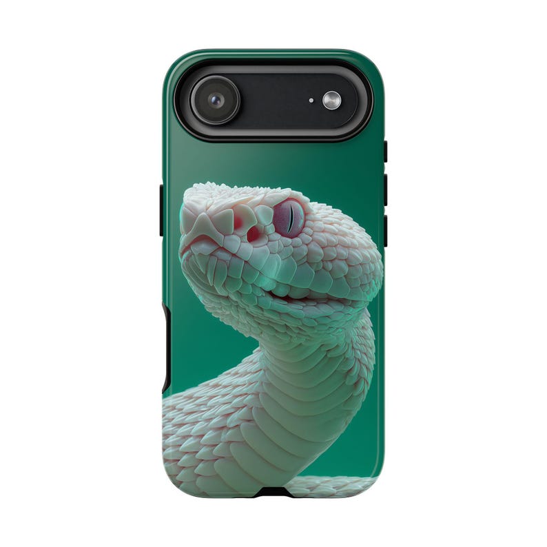 Tkey Phone Case White Snake Pink Eyes Chroma Key Green Phone Case - Lifetime Warranty ...