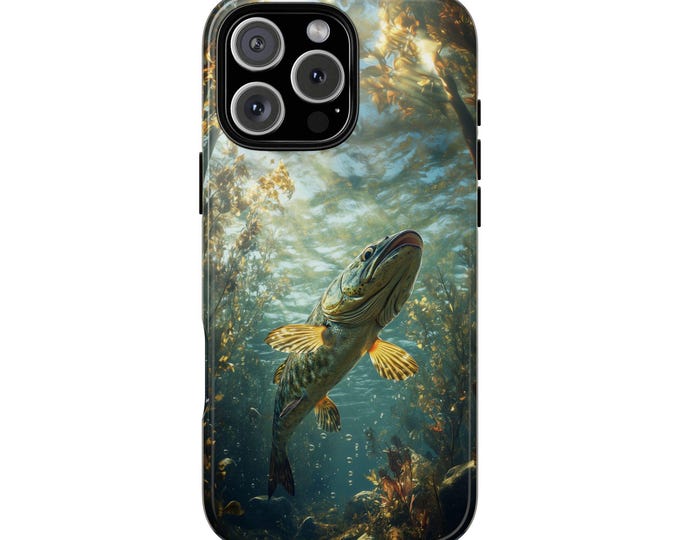 American Pike Fish Lake Swimming Fishing Phone Case: iPhone, Galaxy, Pixel - Lifetime Warranty