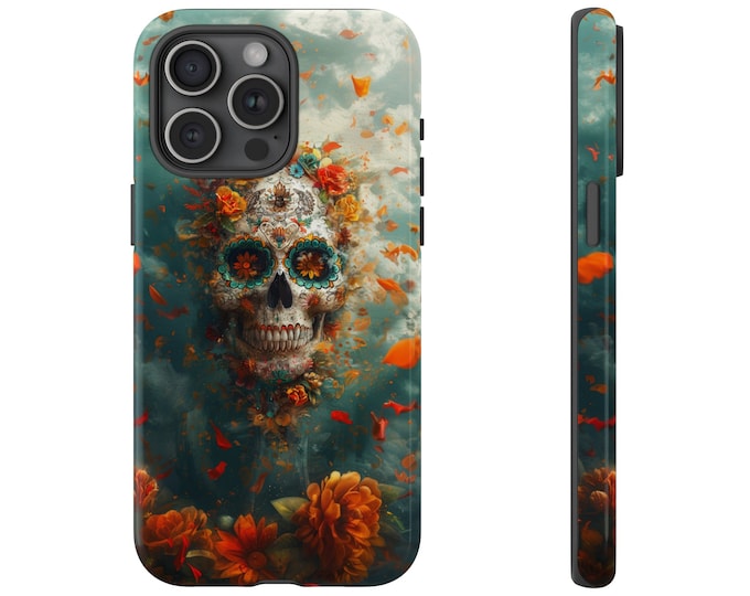 Mexico Calavera Sugar Skull Mexican Style Abstract Phone Case: iPhone, Galaxy, Pixel - Lifetime Warranty