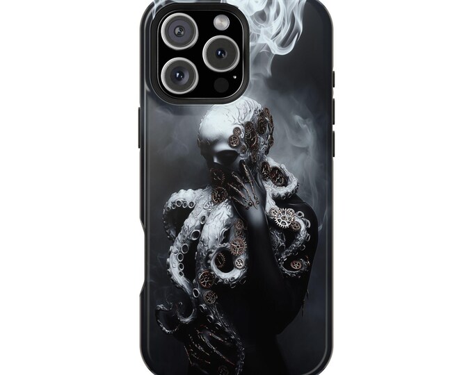 Gothic Skeleton Octopus Tentacles Figure Phone Case: iPhone, Galaxy, Pixel - Lifetime Warranty