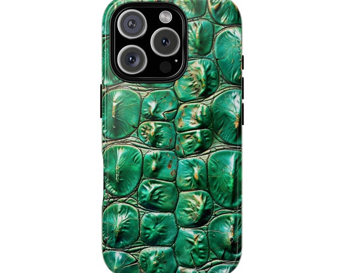 Emerald Green Crocodile Skin Alligator UV Print Phone Case: iPhone, Galaxy, Pixel - Lifetime Warranty