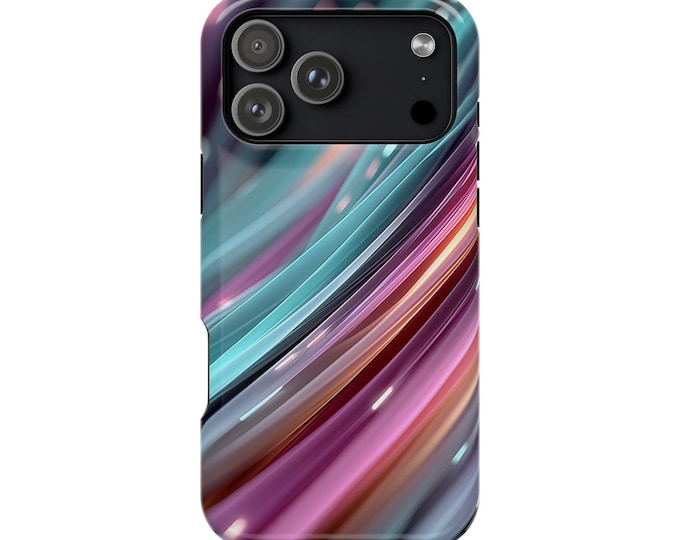 Electric Pulse Wave Cyan Pink Phone Case: iPhone, Galaxy, Pixel - Lifetime Warranty
