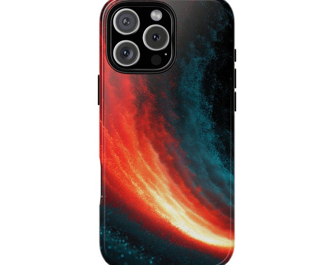 Red Blue Nebula Galactic Cosmic Space Flow Phone Case: Tough Cover for iPhone (MagSafe Compatible), Samsung Galaxy, Pixel