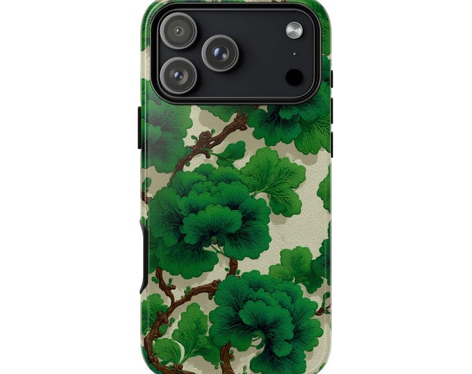 Japanese Karakusa Green Vines Phone Case: iPhone, Galaxy, Pixel - Lifetime Warranty