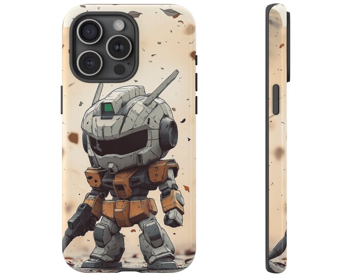Tiny Mech Cover, Blaster Gun Cannon Robot Design Phone Case: iPhone, Galaxy, Pixel - Lifetime Warranty