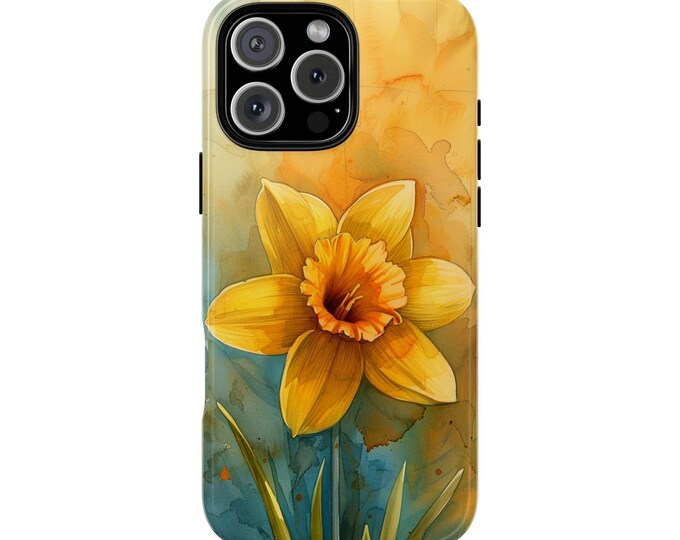Yellow Daffodil Flower Phone Case: iPhone, Samsung Galaxy, Pixel - MagSafe Compatible