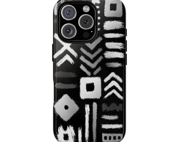 African Black White Tribal Design Phone Case: iPhone, Galaxy, Pixel - Lifetime Warranty