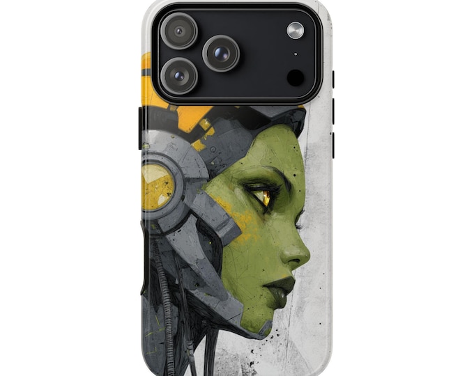 Emerald Cyborg Yellow Suit Girl Phone Case: iPhone, Galaxy, Pixel - Lifetime Warranty