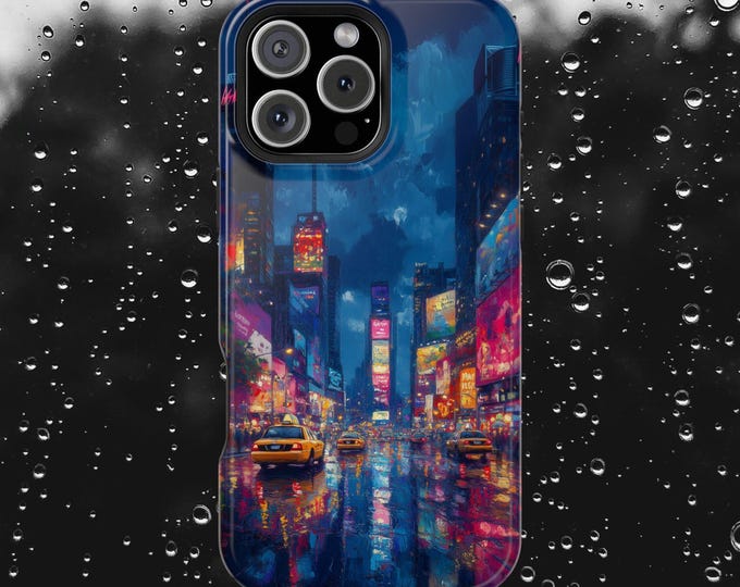 Cityscape Rainy Night City Lights Phone Case: iPhone, Galaxy, Pixel - Lifetime Warranty