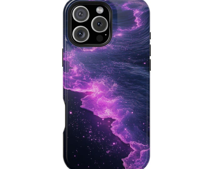Purple Waves Violet Sea Night Beach Phone Case: iPhone, Galaxy, Pixel - Lifetime Warranty