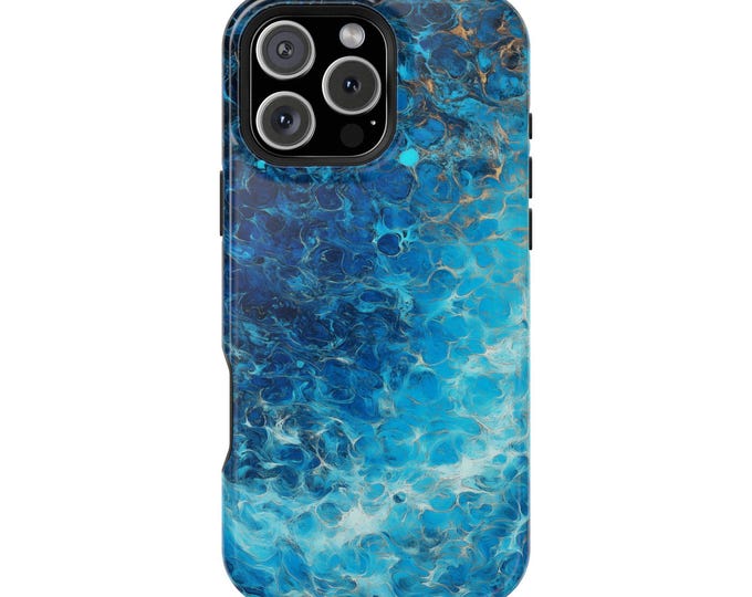 Rich Blue Dynamic Ocean Striking Waves Phone Case: iPhone, Galaxy, Pixel - Lifetime Warranty