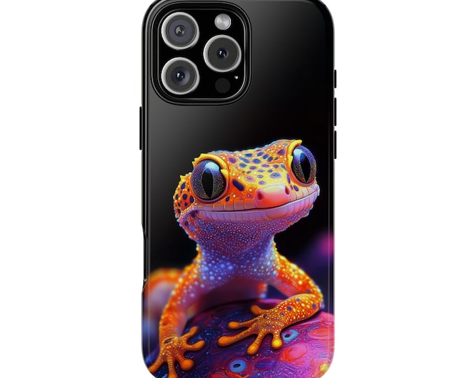 Yellow Purple Leopard Gecko Lizard Phone Case: iPhone, Galaxy, Pixel - Lifetime Warranty