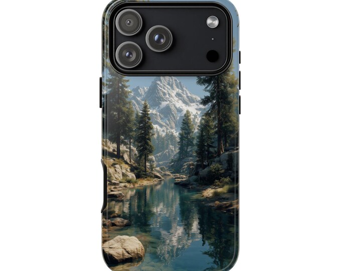 Serene Nature Mountain Forest River Phone Case: iPhone, Galaxy, Pixel - Lifetime Warranty