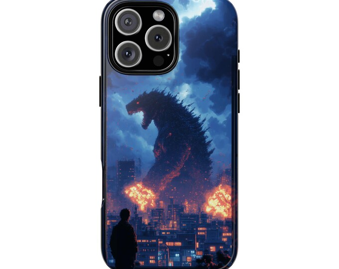 Retro Pixel LoFi Art Scene Kaiju Mayhem Phone Case: iPhone, Galaxy, Pixel - Lifetime Warranty