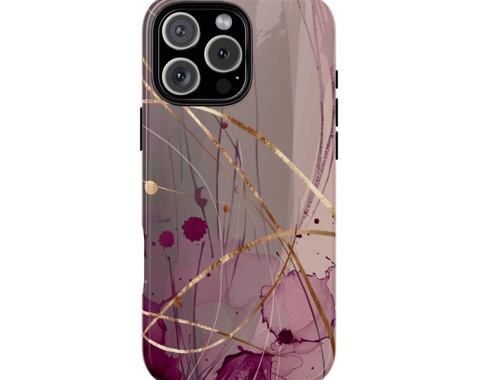 Purple Watercolor Golden Marble Gold Accents Lavender Phone Case: iPhone, Galaxy, Pixel - Lifetime Warranty