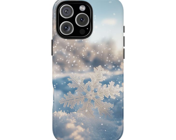Snowflakes Pale Gray Frosty Snow Phone Case: iPhone, Galaxy, Pixel - Lifetime Warranty