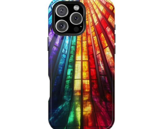 Rainbow Prism Bright Stained Glass Window Phone Case: iPhone, Galaxy, Pixel - Lifetime Warranty