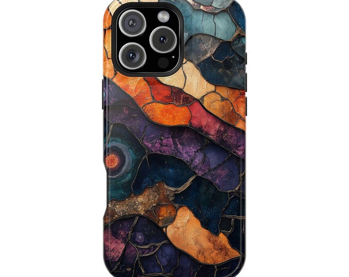 Colorful Stained Glass Mosaic Art Pattern Phone Case: iPhone, Galaxy, Pixel - Lifetime Warranty