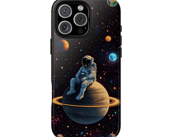 Astronaut Resting on Planet Phone Case: iPhone, Galaxy, Pixel - Lifetime Warranty
