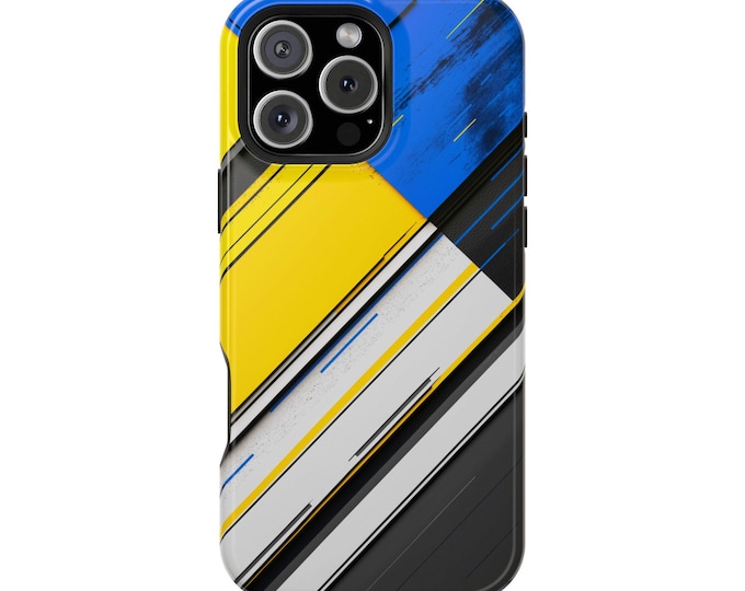 Blue Yellow Artistic Painting Vector Art Phone Case: iPhone, Galaxy, Pixel - Lifetime Warranty