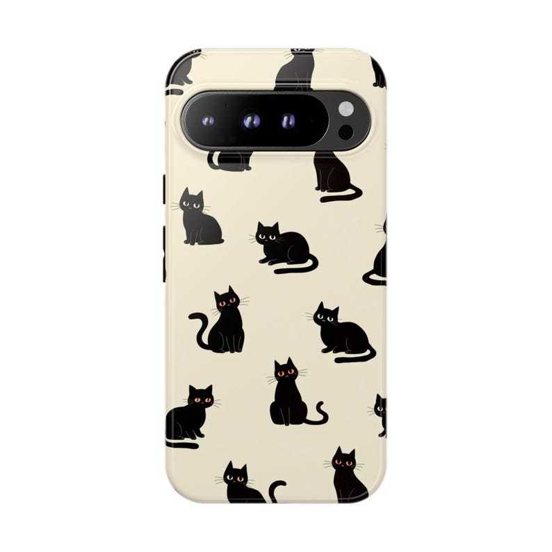 Phone Ink Case: Black Cats Feline Pattern - Lifetime Warranty - Etsy