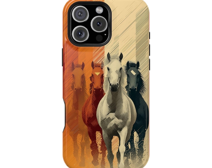 Horses Artistic Vector Mustangs Phone Case: iPhone, Galaxy, Pixel - Lifetime Warranty