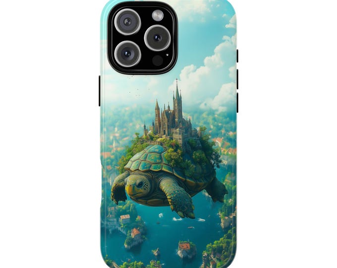 Turtle Island Flying Tortoise Village Phone Case: iPhone, Galaxy, Pixel - Lifetime Warranty